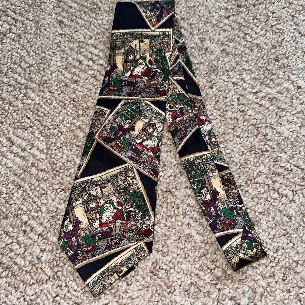Mens American Traditions Christmas Tie Necktie - USA‎ - Santa Claus